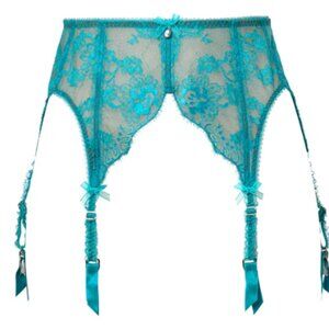 Dita Von Teese Savoir Faire Curve Suspender Garter Belt Turquoise Blue NWT sz 3X